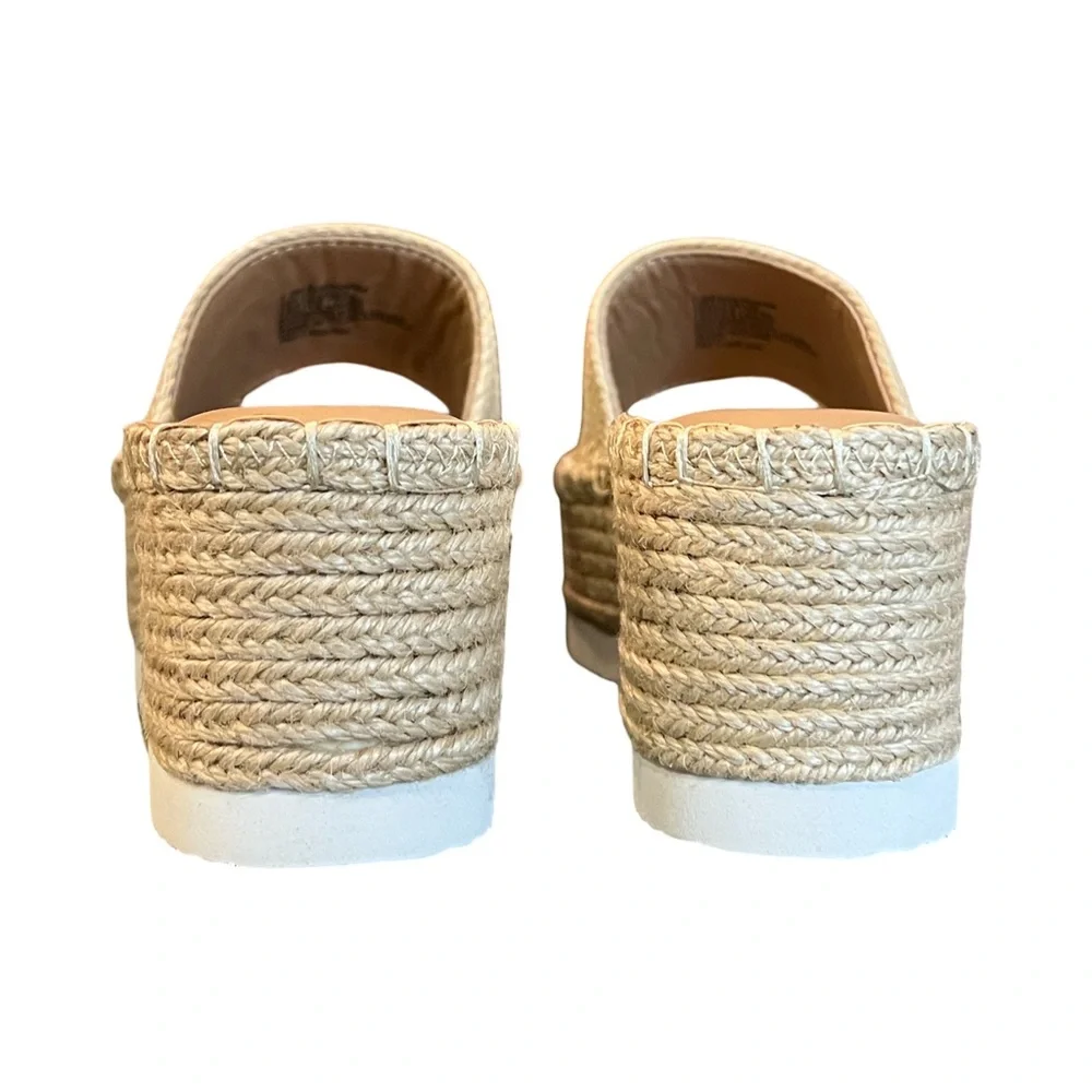 Wild Pair Shermer Slide Espadrille Platform Wedge Sandals Natural Jute Siz 7.5
